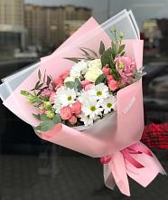 Букет цветов из:  Розы, Лизиантусы и Хризантемы в Станция Скуратово